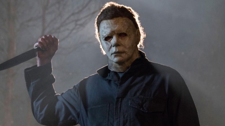 Michael Myers holding a knife