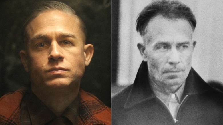 Charlie Hunnam (left); Ed Gein (right)