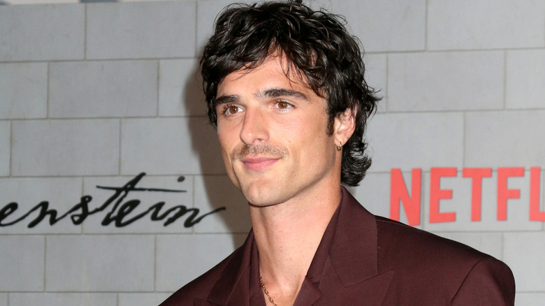 Jacob Elordi smiling at a Netflix Frankenstein event