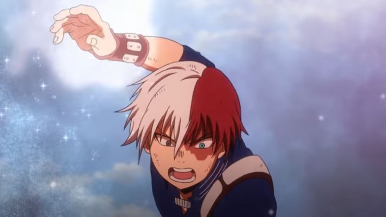 Shoto using his powers