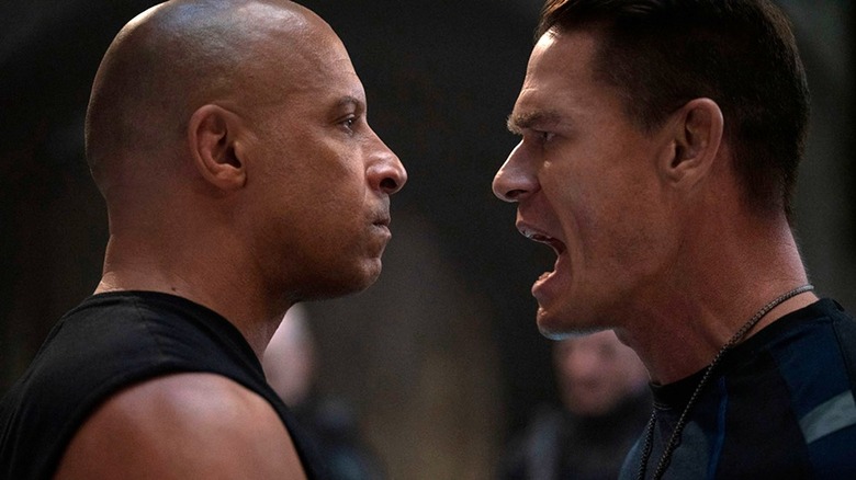 Vin Diesel and John Cena face each other