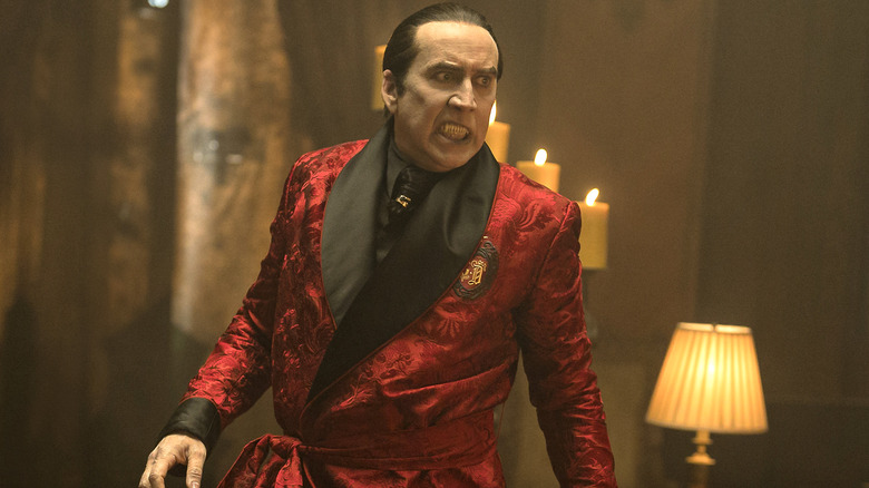 Nicolas Cage's Dracula wears a red robe