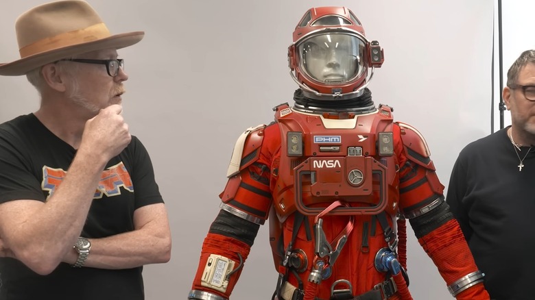 Adam Savage viewing the practical costume worn by Ryan Gosling in "Project Hail Mary"
