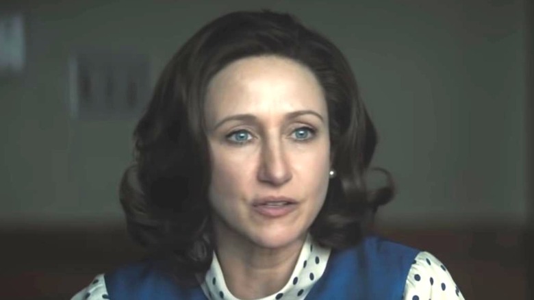 Vera Farmiga wearing polkadot shirt