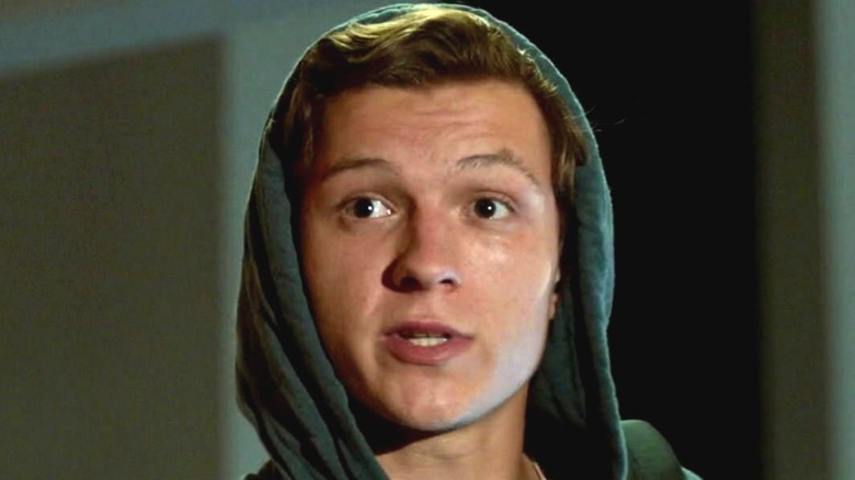 Tom Holland wearing a hoodie 