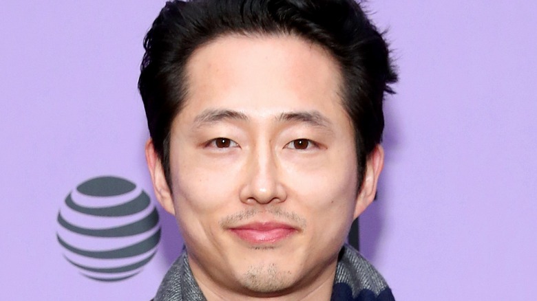 Steven Yeun Red Carpet Smiling