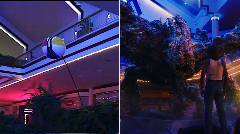 A beach ball stands in for the Mind Flayer vs. the actual Mind Flayer in "Stranger Things"