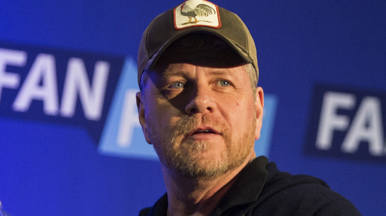 Michael Cudlitz wears a baseball cap