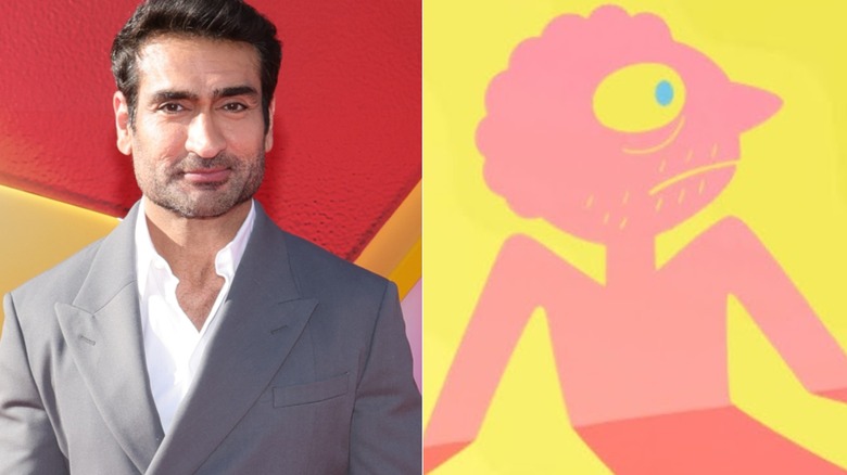 Kumail Nanjiani smiles at the Superman premiere in 2025, and Prismo gives a worried look