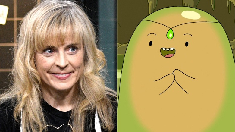 Maria Bamford at an event in New York and the Slime Princess clapping
