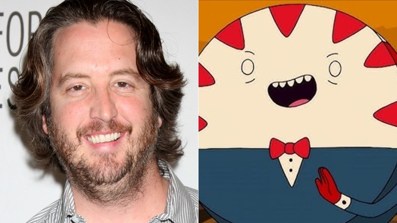 Steve Little smiles at a PaleyFest event in 2011, and Peppermint Butler smiling