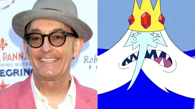 Tom Kenny poses at the Ed Asner Friends Celebrity Poker Tournament in 2024, and the Ice King stands with hands on hips
