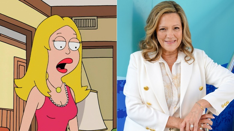 Left: Francine Smith in "American Dad!"; Right: Wendy Schaal posing for a photo