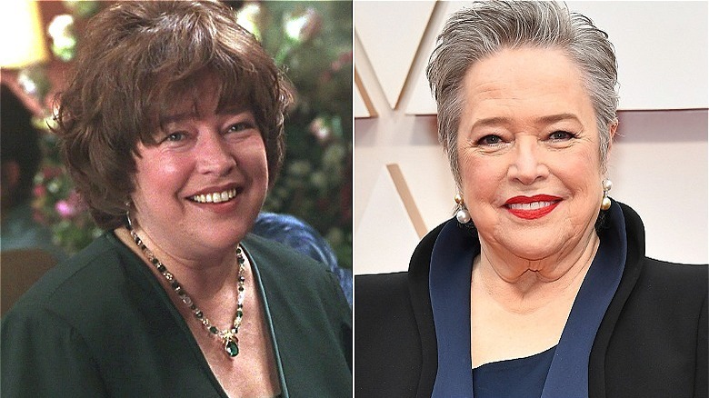 Meg smiling in green dress/kathy bates smiling