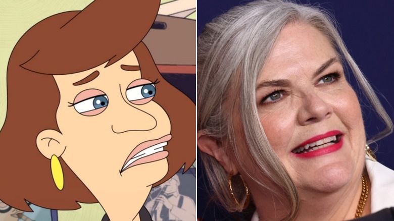 Paula Pell and her character on "Big Mouth"