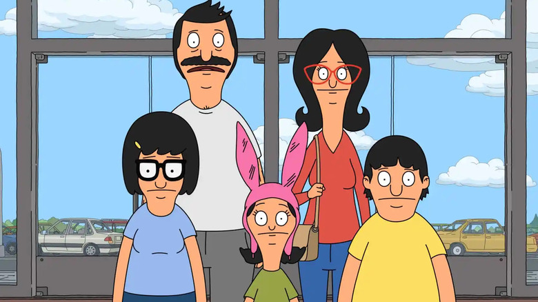 The Belcher family inside a store on Bob's Burgers
