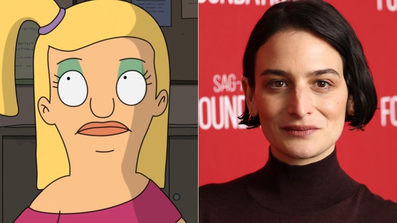 Tammy looking up on Bob's Burgers next to Jenny Slate at a SAG-AFTRA event