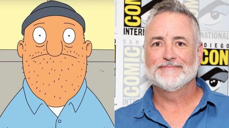 Teddy staring on Bob's Burgers next to Larry Murphy at Comic-Con