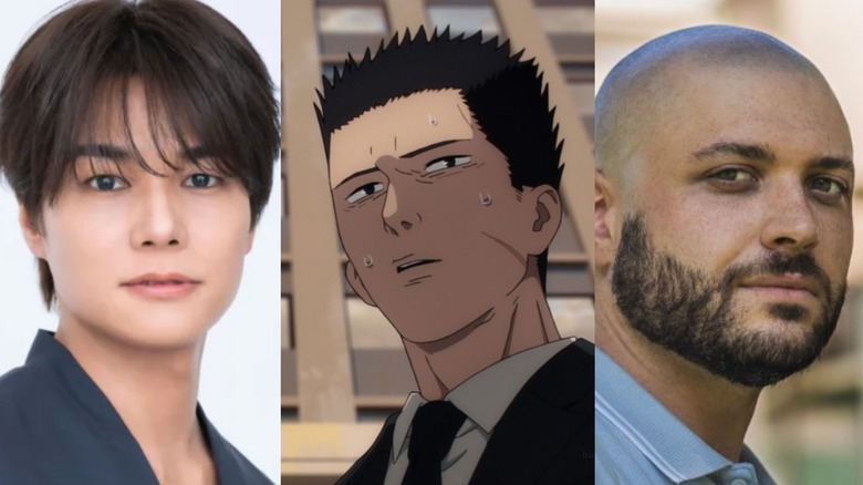 Taku Yashiro smiling, Hirokazu Arai sweating, and Jarrod Greene smiling