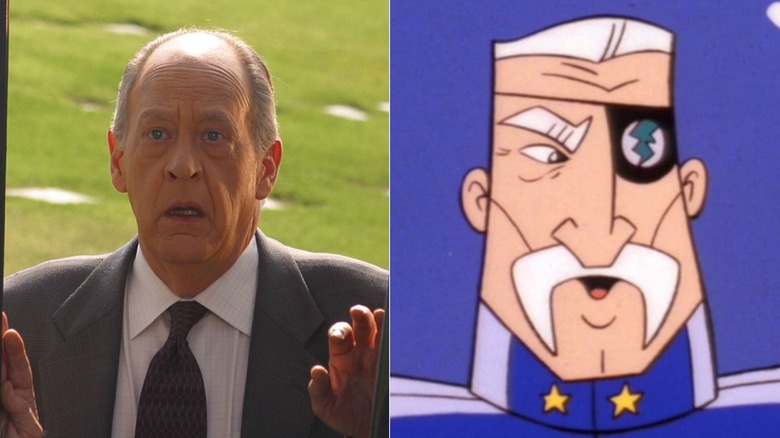 Earl Boen startled in Terminator 3: Rise of the Machines; Commander looking to the side