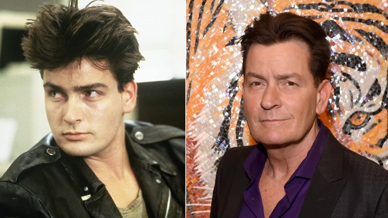Charlie Sheen then and now