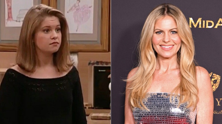 DJ frowning in "Full House" and Candace Cameron Bure in 2025