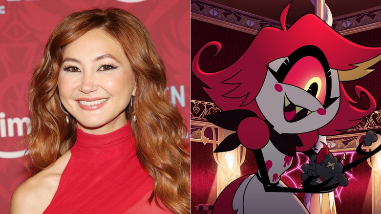 Kimiko Glen at the premiere of "Hazbin Hotel" Season 2; Niffty with some of her beloved trash