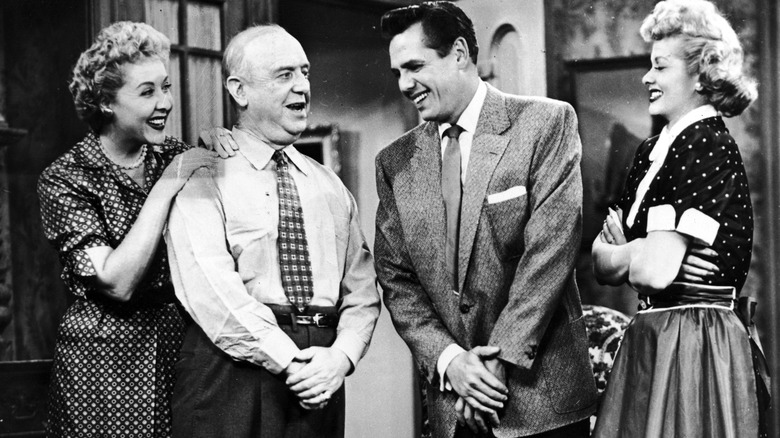 The cast of I Love Lucy laughing