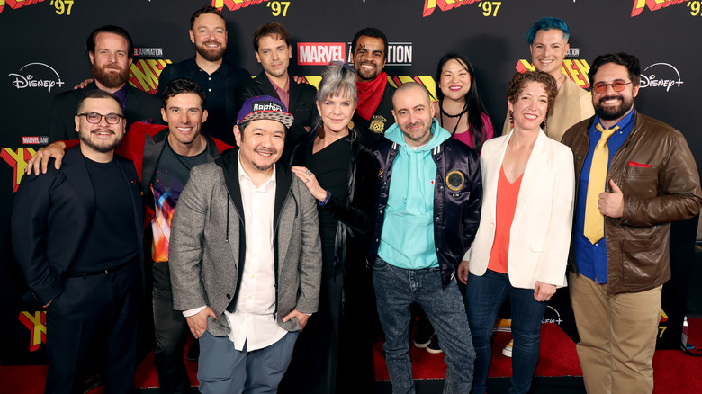 A group photo of the actors and some of the crew of X-Men '97