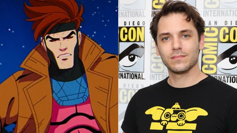 Gambit from X-Men 97 (left); actor A. J. LoCascio (right)
