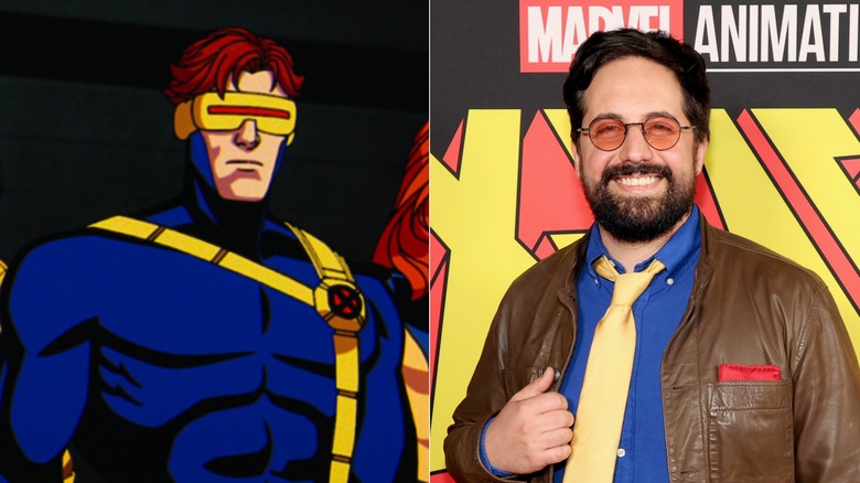 Cyclops from X-Men 97 (left); actor Ray Chase (right)