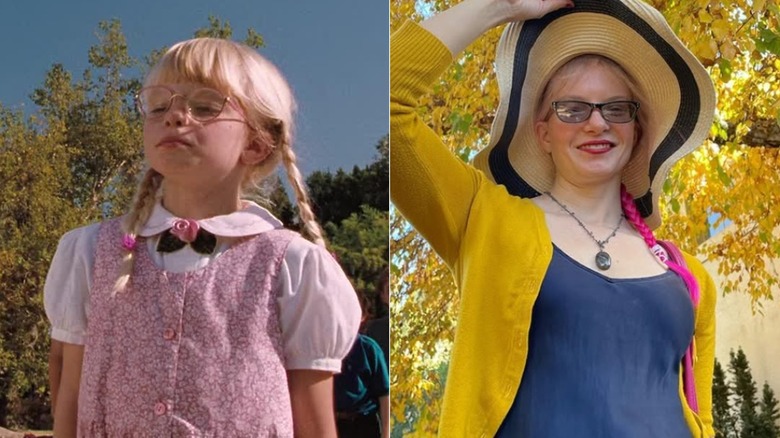 Jacqueline Steiger in Matilda (left) and in 2024 (right)