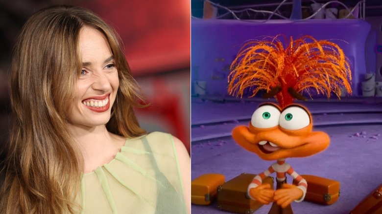 Maya Hawke and Anxiety looking anxious in Inside Out 2