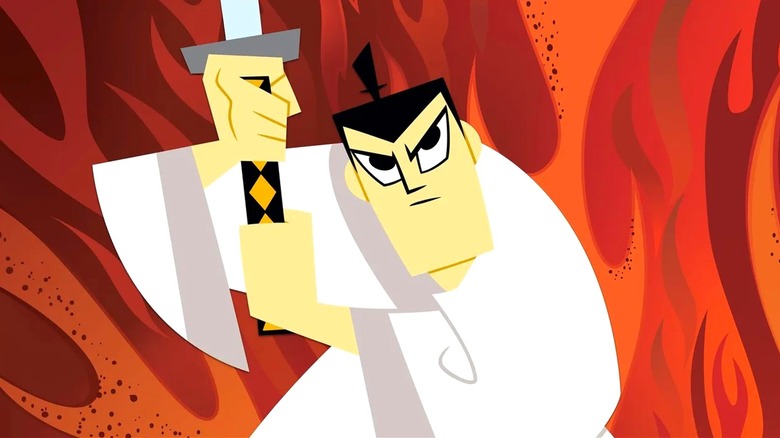 Jack about to bring his sword down in Samurai Jack