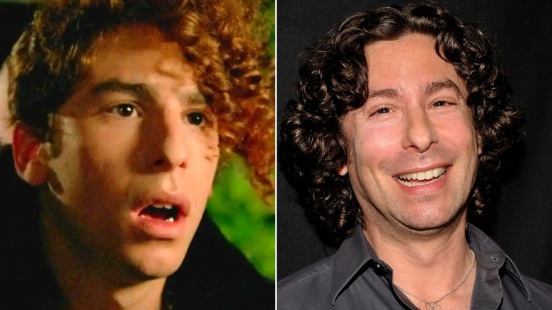 Mike with curly hair, Jason Gould smiling