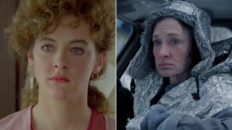 Constance with curly hair, Tin Foil Woman in truck