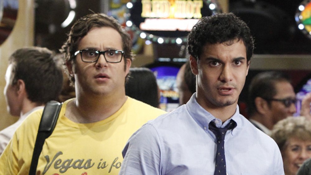 Elyes Gabel as Walter O'Brien and Ari Stidham as Sylvester Dodd, from Scorpion