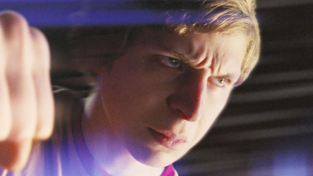 Extreme close-up of Michael Cera's face from Scott Pilgrim vs. the World