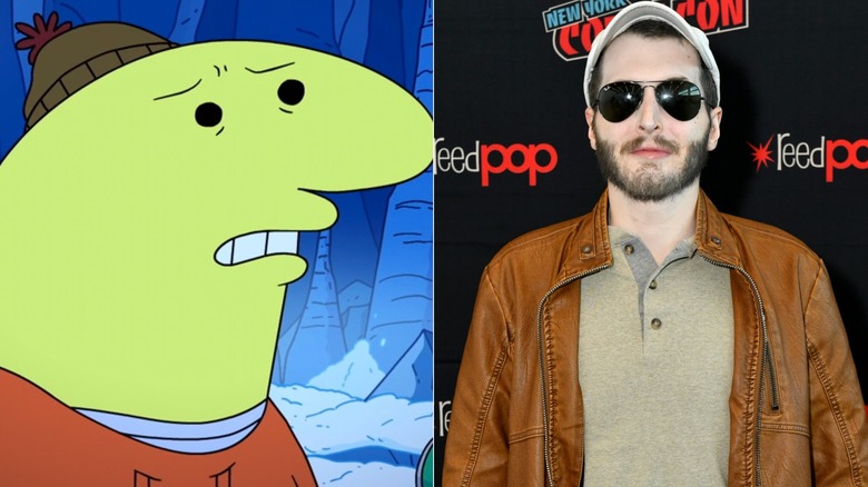 Charlie from Smiling Friends next to Zach Hadel