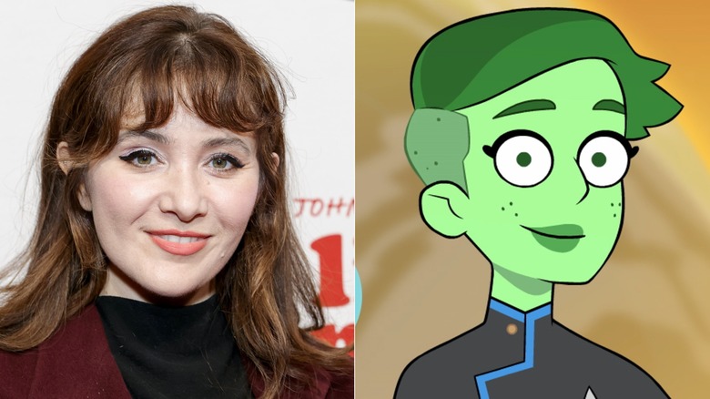 A split image of Noel Wells and Ensign Tendi