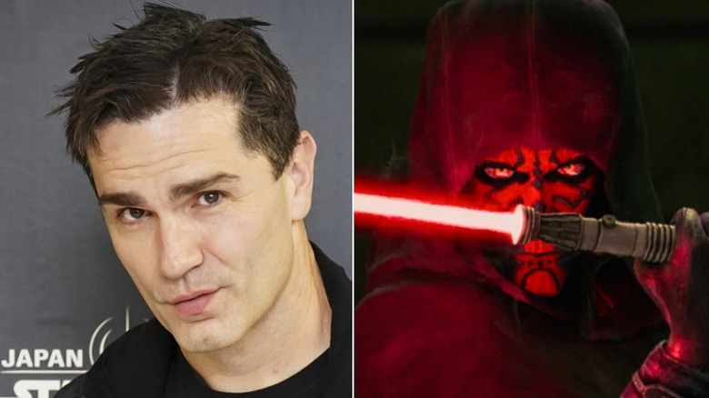 Sam Witwer smiling at Japan 2025 Star Wars Celebration and Darth Maul with saber