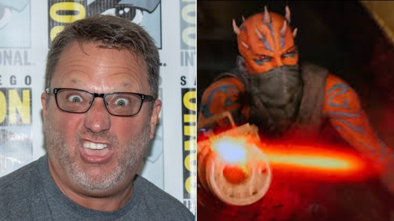 Steve Blum at San Diego Comic-Con/Icarus with rotating weapon in Shadow Lord