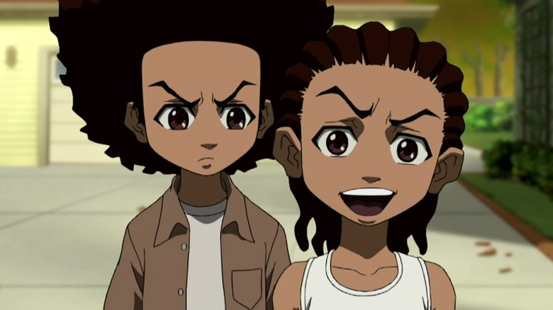 Riley and Huey Freeman are amused in 