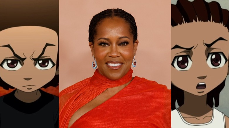Regina King and Huey side-by-side