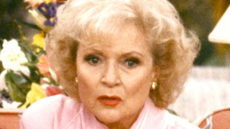 Rose Nylund wearing pink