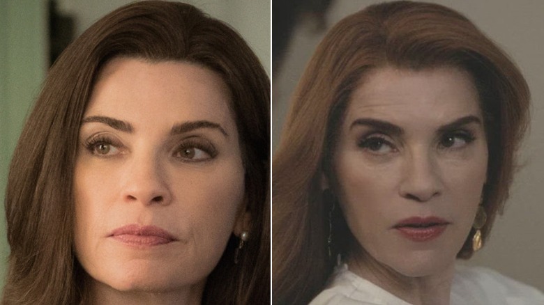Alicia looks pensive & Kitty Montgomery stares