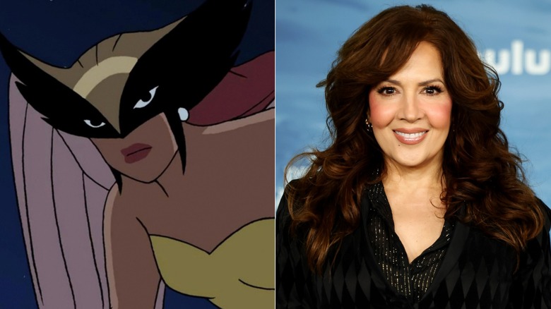 Maria Canals-Barrera beside Hawkgirl