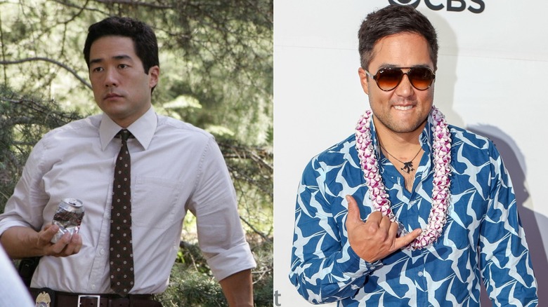 Tim Kang on The Mentalist and wearing sunglasses and lei at event