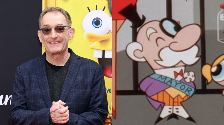 Tom Kenny at premiere; Mayor congratulating Powerpuff Girls