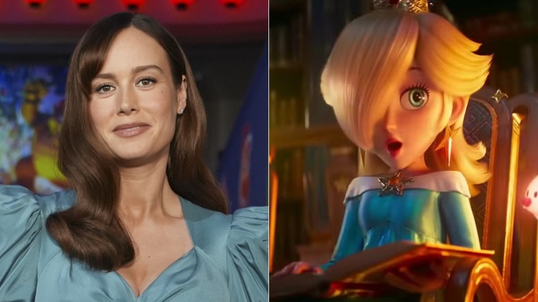 Brie Larson and Princess Rosalina gasping in The Super Mario Galaxy Movie
